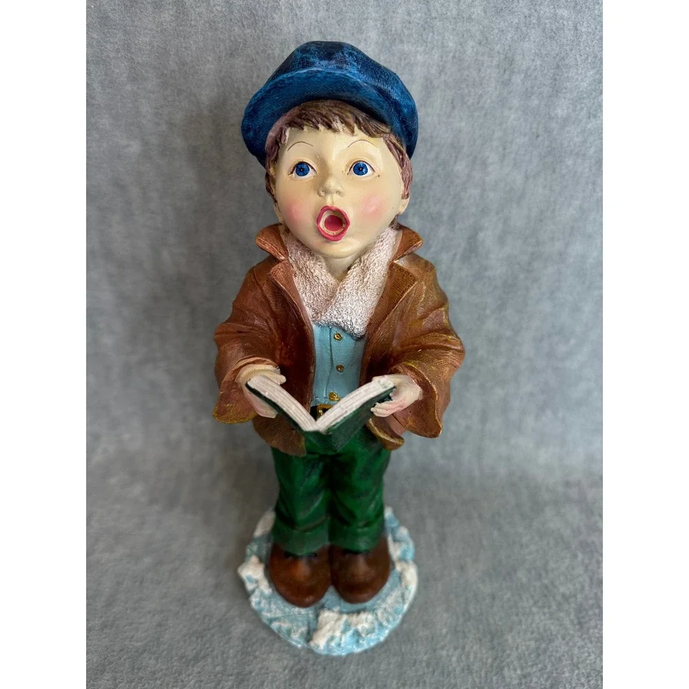 Vintage Caroler Boy Figurine with Music Book Christmas Holiday Decor‎ Caroling